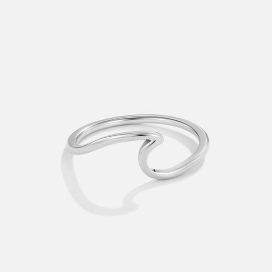 Bague à vagues en argent Imari