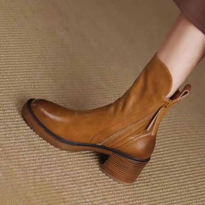 Bottines à plateforme haute pour femmes avec fermeture éclair sur le côté, style moderne - Grega