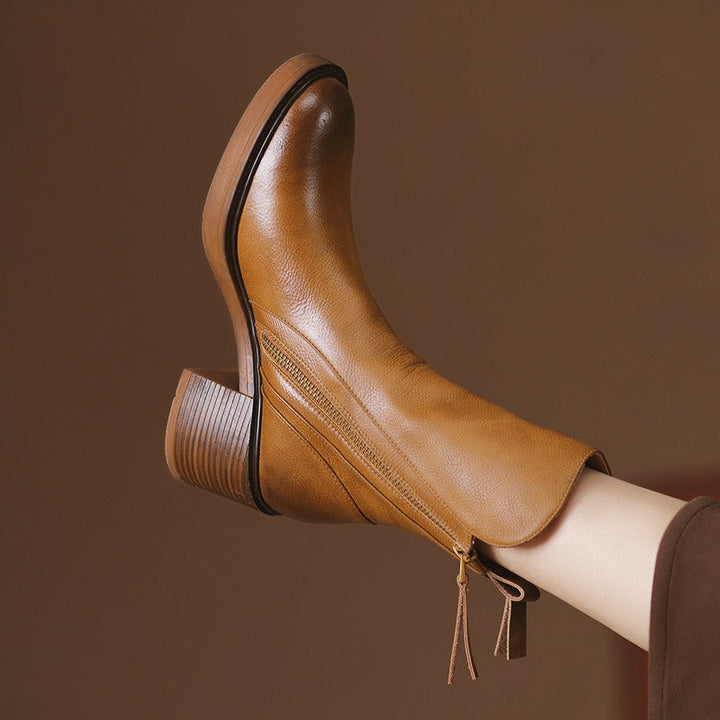 Bottines à plateforme haute pour femmes avec fermeture éclair sur le côté, style moderne - Grega