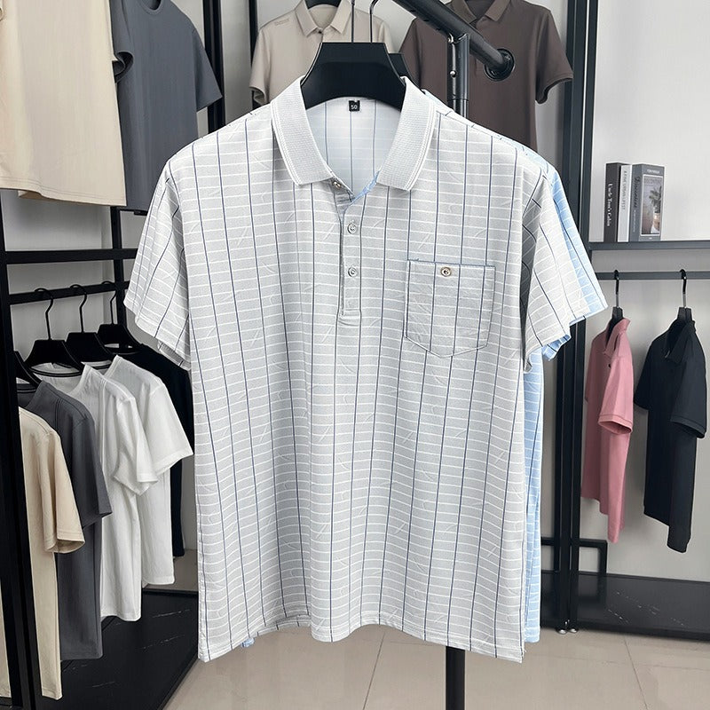 Polo homme style classique tissu respirant avec poche - Gerardo