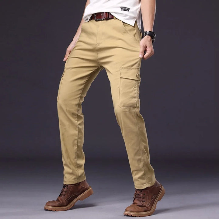Pantalon cargo droit en coton stretch pour hommes - Lucas