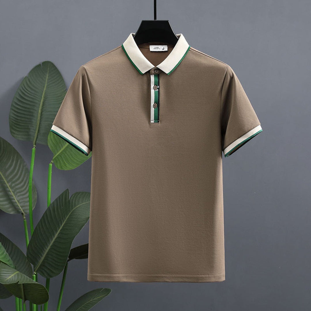 Polo homme en coton contrasté style classique - Luis
