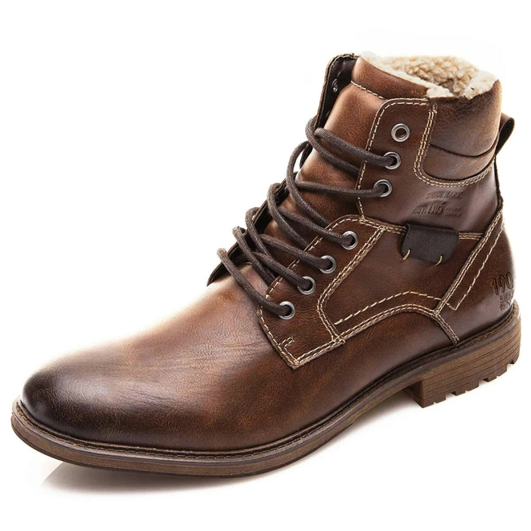 Bottes en cuir pour hommes avec surpiqûres renforcées style décontracté - Virgil