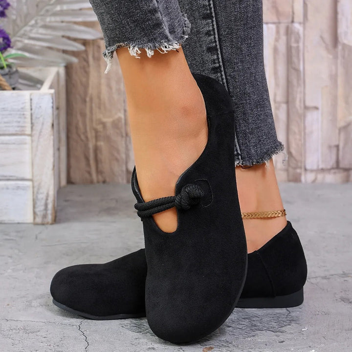 Chaussures plates en daim pour femmes au design minimaliste - Miriam