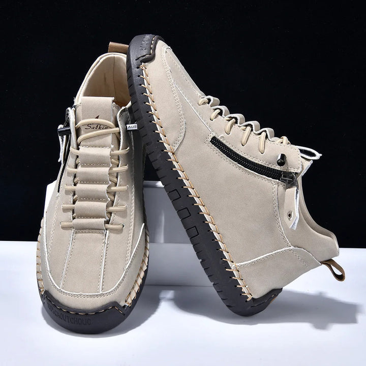 Baskets homme en cuir synthétique avec fermeture latérale style urbain - Aksel