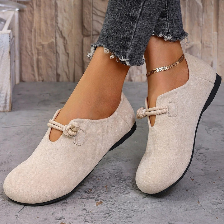 Chaussures plates en daim pour femmes au design minimaliste - Miriam
