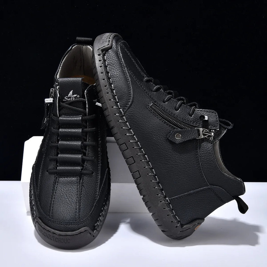 Baskets homme en cuir synthétique avec fermeture latérale style urbain - Aksel