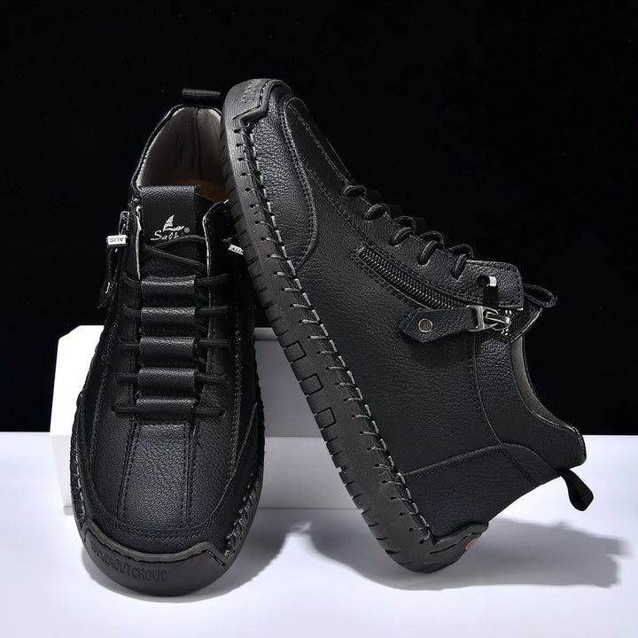 Baskets homme en cuir synthétique avec fermeture latérale style urbain - Aksel