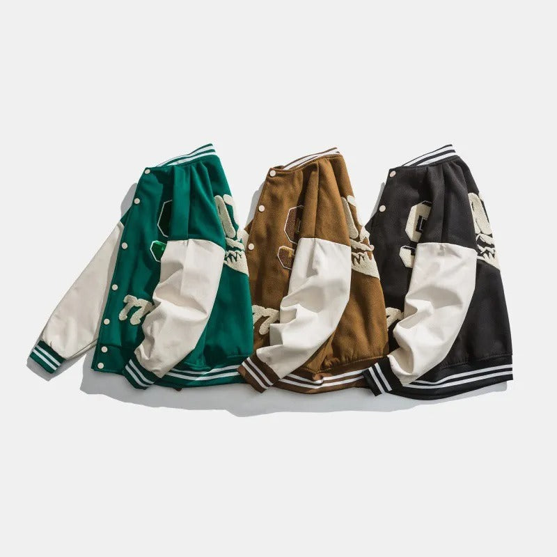 Veste varsity pour hommes avec écussons brodés - Leo