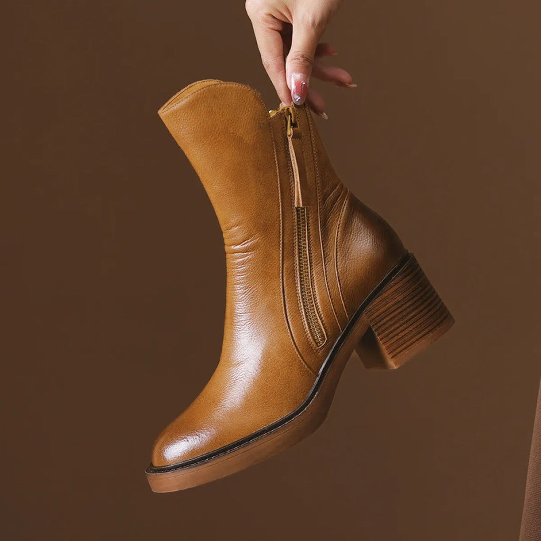 Bottines à plateforme haute pour femmes avec fermeture éclair sur le côté, style moderne - Grega