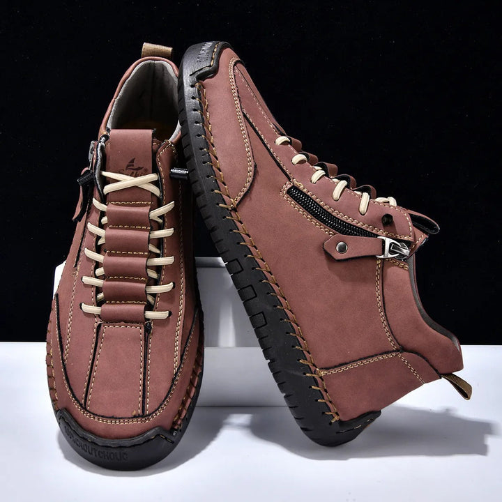 Baskets homme en cuir synthétique avec fermeture latérale style urbain - Aksel