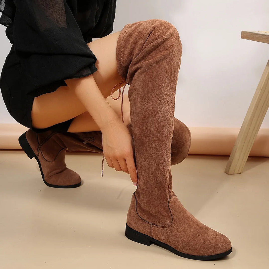 Bottes hautes en daim synthétique pour femmes - Lianne