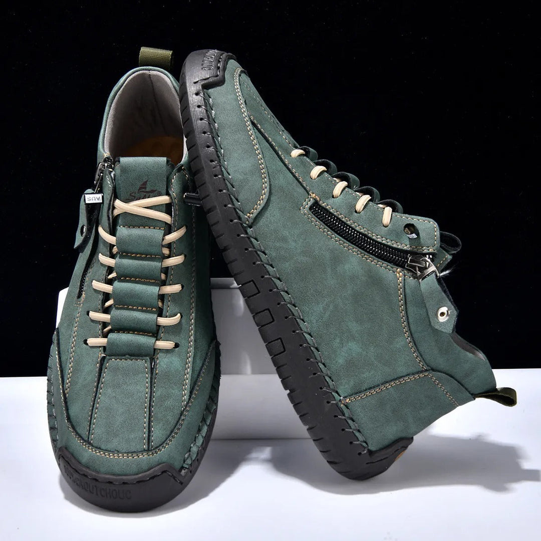 Baskets homme en cuir synthétique avec fermeture latérale style urbain - Aksel