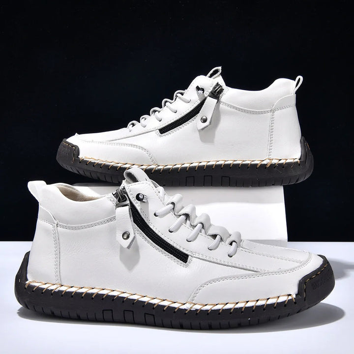 Baskets homme en cuir synthétique avec fermeture latérale style urbain - Aksel