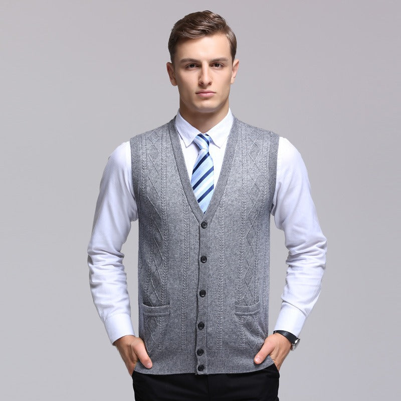 Gilet sans manches à côtes pour hommes, style formel - Edgar