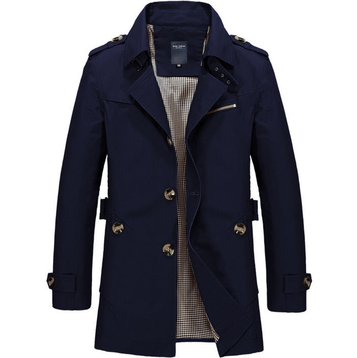 Trench-coat long imperméable à double boutonnage pour hommes - Miles