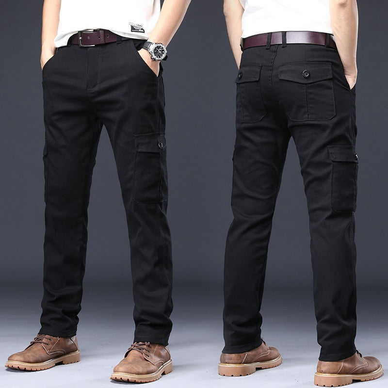 Pantalon cargo droit en coton stretch pour hommes - Lucas
