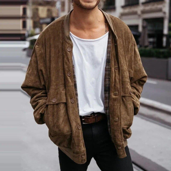 Veste vintage à poches en daim pour homme - Remy