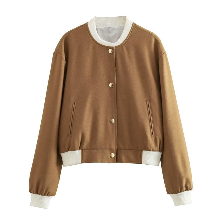 Veste courte à boutons métalliques pour femmes, au design décontracté - Liora