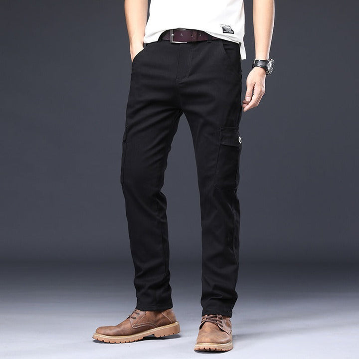 Pantalon cargo droit en coton stretch pour hommes - Lucas