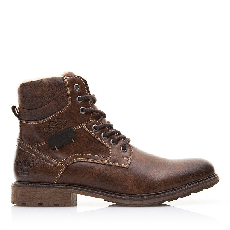 Bottes en cuir pour hommes avec surpiqûres renforcées style décontracté - Virgil