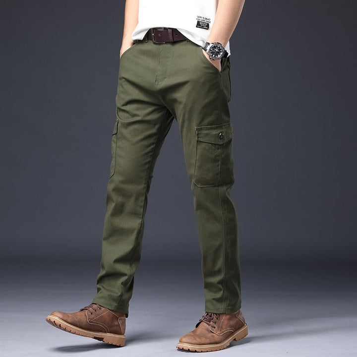 Pantalon cargo droit en coton stretch pour hommes - Lucas