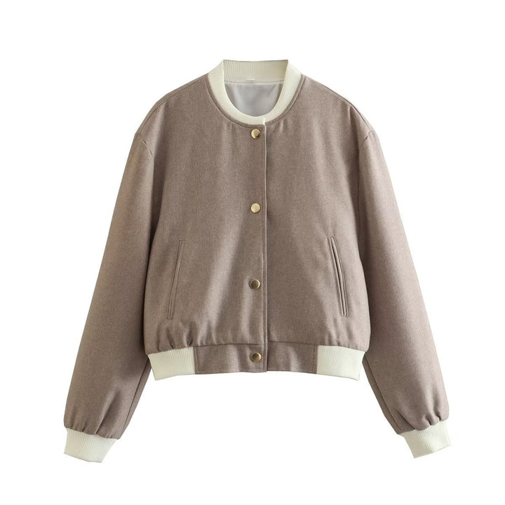Veste courte à boutons métalliques pour femmes, au design décontracté - Liora