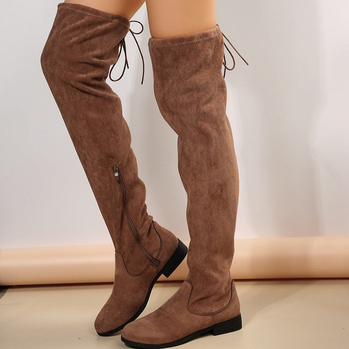 Bottes hautes en daim synthétique pour femmes - Lianne