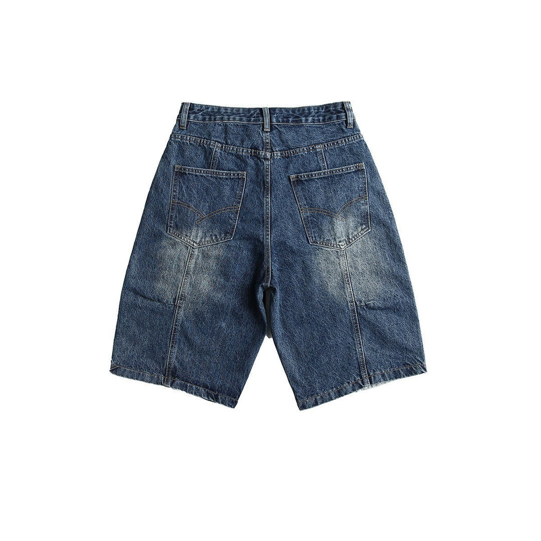 Bermuda en denim patchwork pour hommes - Urban Edge