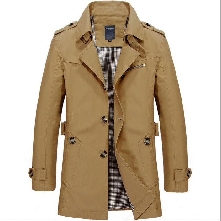 Trench-coat long imperméable à double boutonnage pour hommes - Miles
