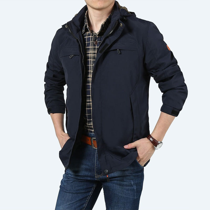 Veste imperméable décontractée pour hommes avec poches fonctionnelles - Bahamut