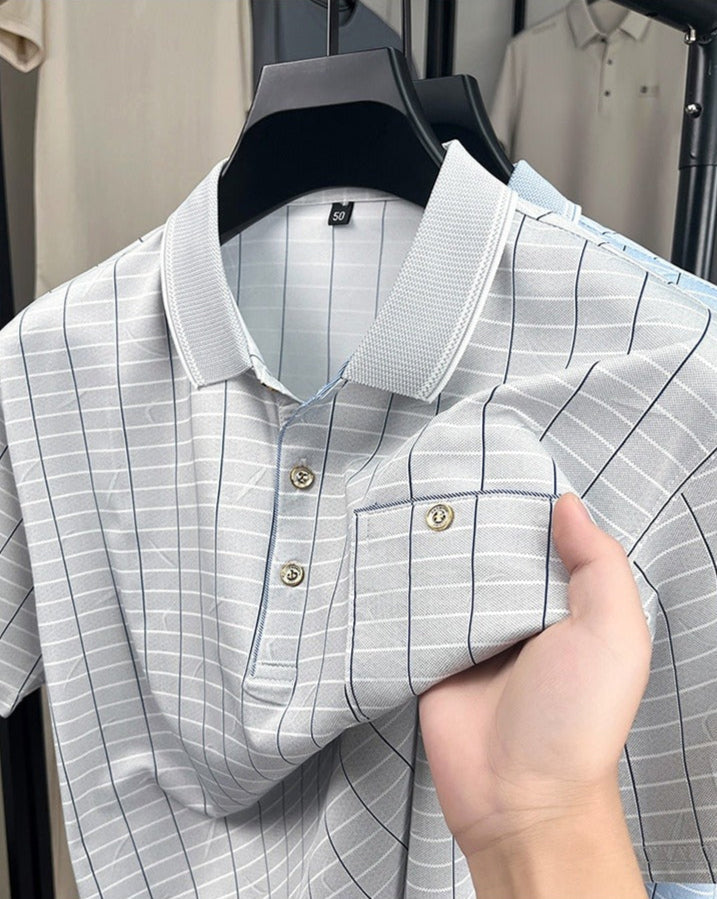Polo homme style classique tissu respirant avec poche - Gerardo