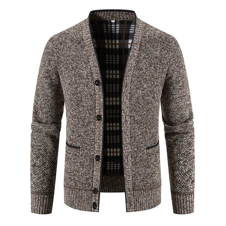 Cardigan tricoté doublé écossais pour hommes, style décontracté - Morten
