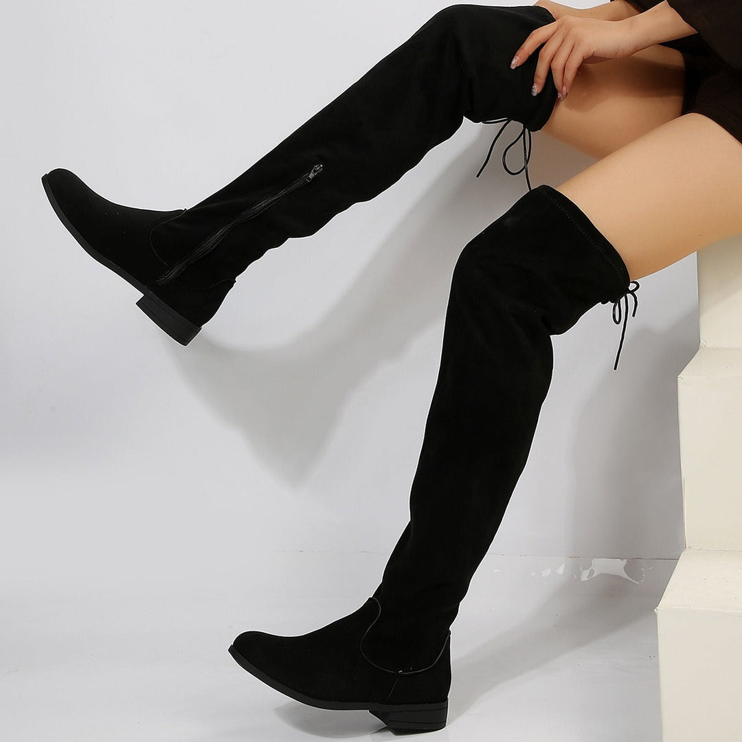 Bottes hautes en daim synthétique pour femmes - Lianne