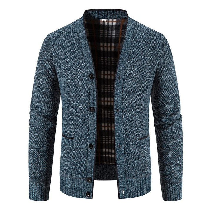 Cardigan tricoté doublé écossais pour hommes, style décontracté - Morten