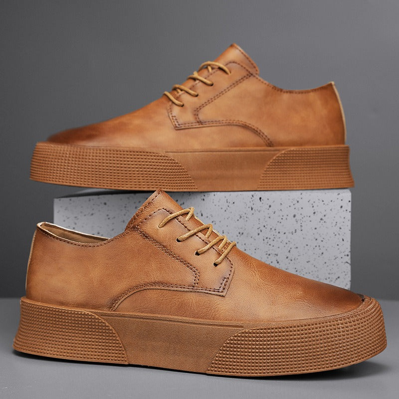 Chaussures pour hommes en cuir synthétique avec plateforme de style décontracté - Paulo