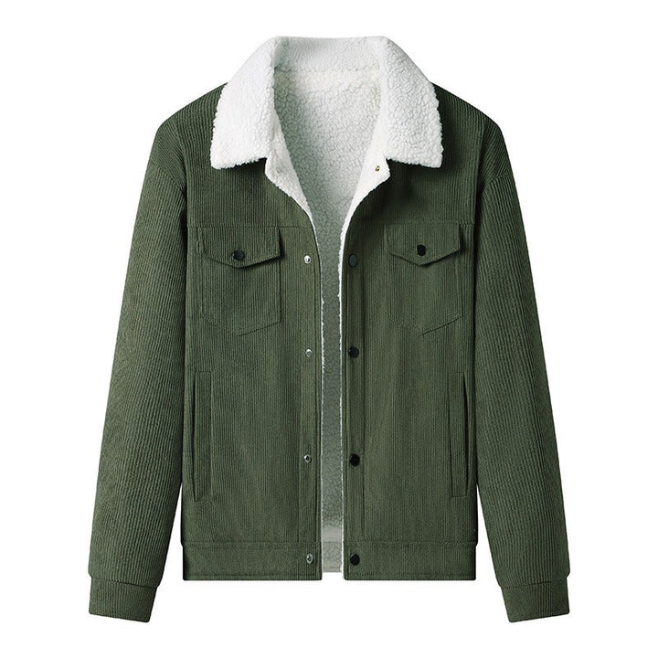Veste en velours côtelé pour homme, doublée en polaire, style décontracté - Alain