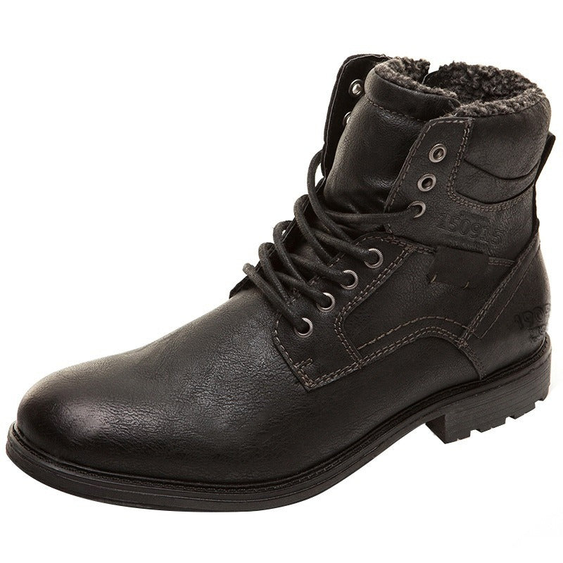 Bottes en cuir pour hommes avec surpiqûres renforcées style décontracté - Virgil