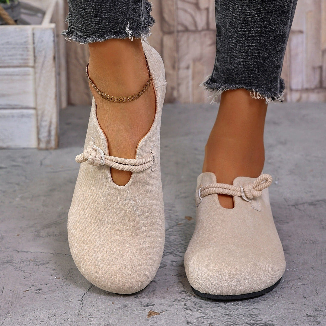Chaussures plates en daim pour femmes au design minimaliste - Miriam