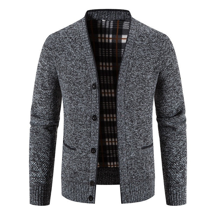 Cardigan tricoté doublé écossais pour hommes, style décontracté - Morten