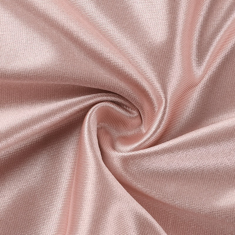 Robe longue en satin pour femme avec fente latérale et encolure drapée - Violet