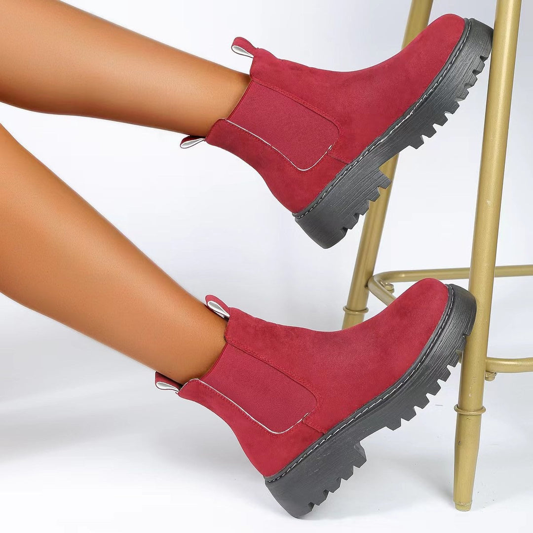 Bottes à semelles compensées élastiques de style chelsea pour femmes - Maren