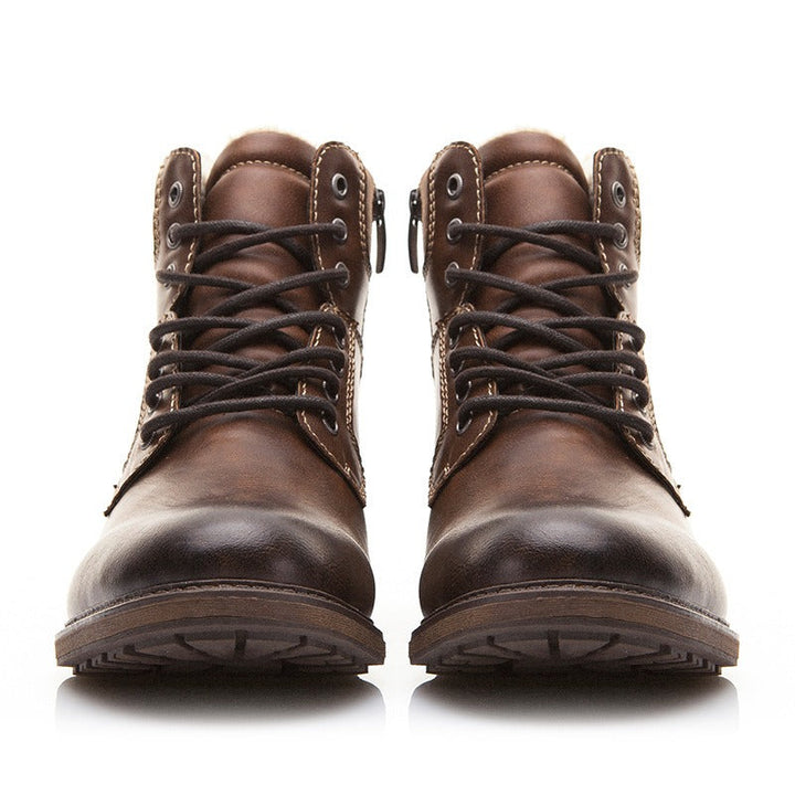 Bottes en cuir pour hommes avec surpiqûres renforcées style décontracté - Virgil