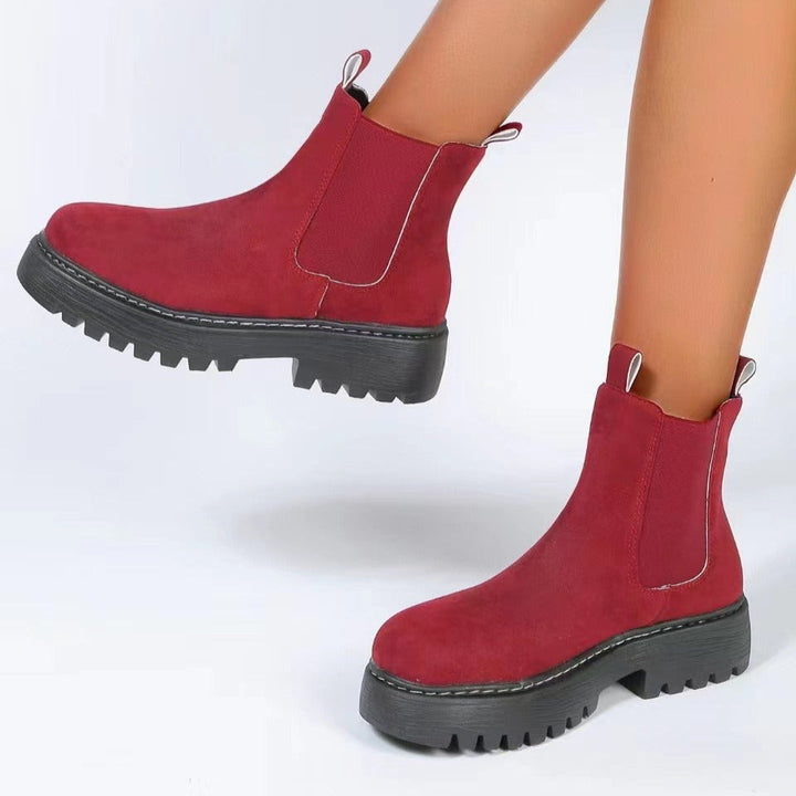 Bottes à semelles compensées élastiques de style chelsea pour femmes - Maren