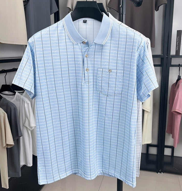 Polo homme style classique tissu respirant avec poche - Gerardo