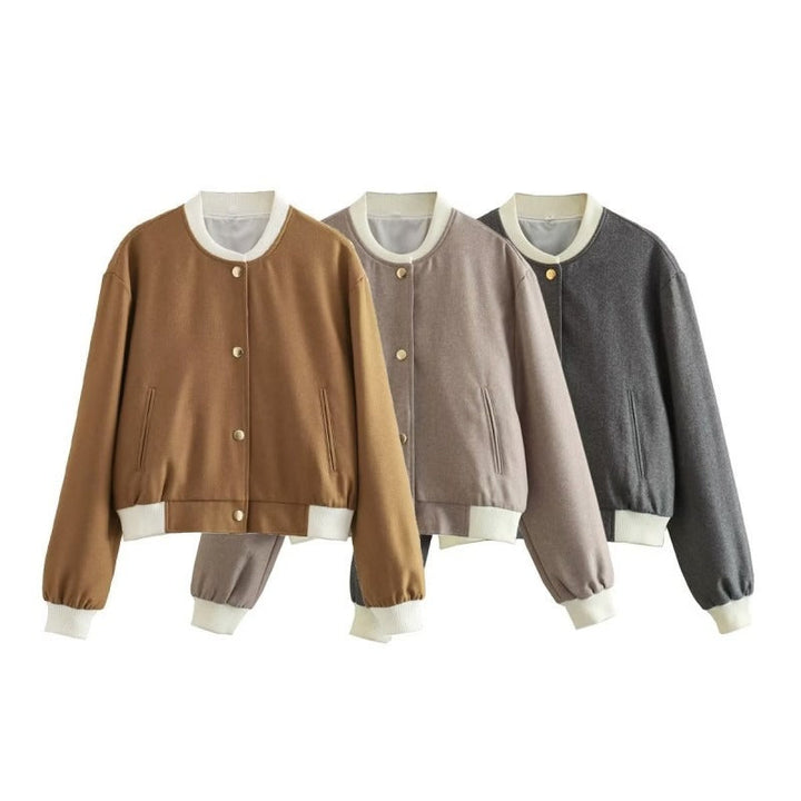 Veste courte à boutons métalliques pour femmes, au design décontracté - Liora