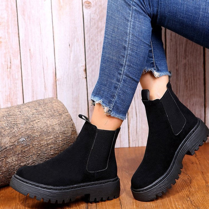 Bottes à semelles compensées élastiques de style chelsea pour femmes - Maren