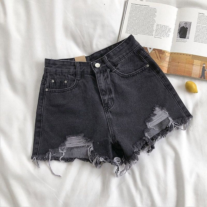 Short en denim à effet effiloché pour femme - Estelle