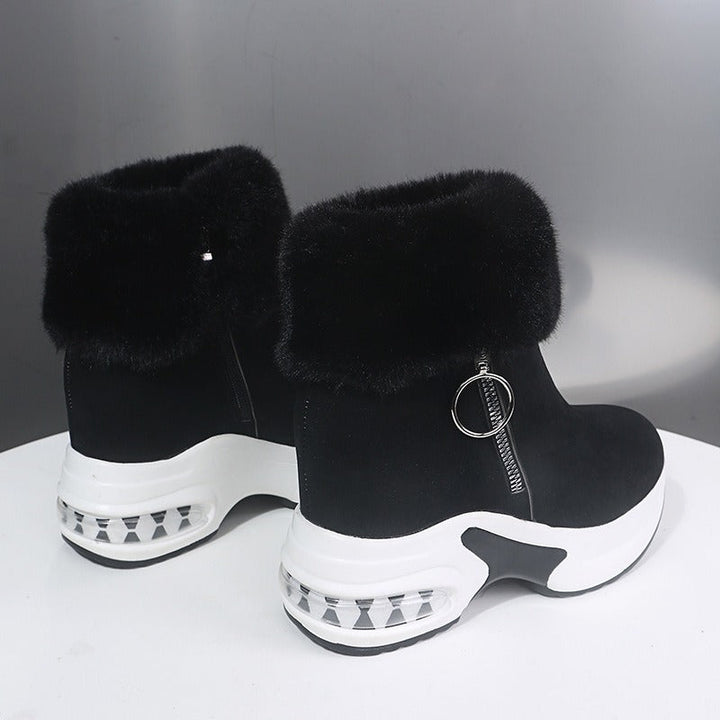 Bottes compensées doublées antidérapantes pour femmes avec fermeture éclair - Isleen
