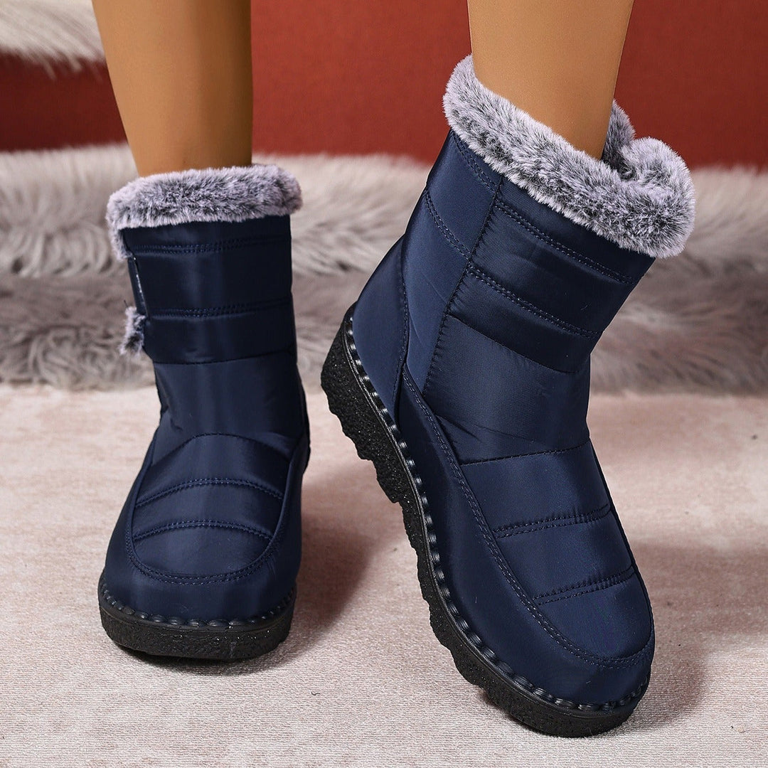 Bottes d'hiver pour femmes avec doublure thermique et semelle antidérapante - Laine